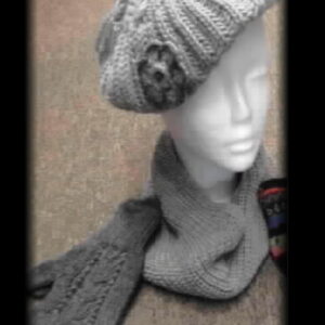 Chandlar Hat knit Tam / Barret Style, Handwork