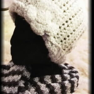 Vonda Hat knit with foral accent Handwork