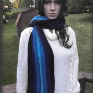 Scarf with a rainbow of color shades