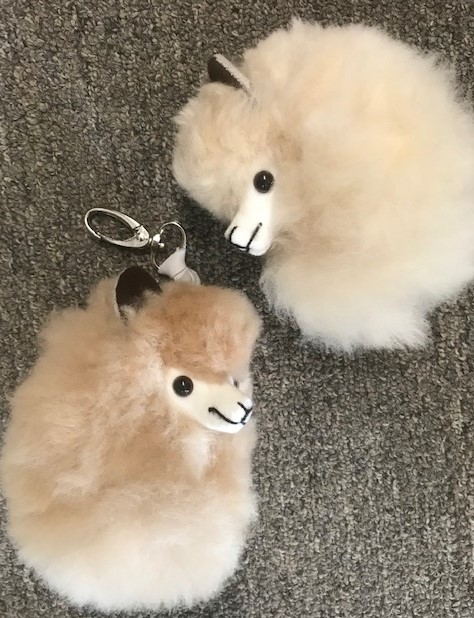 Alpaca Fur Keychain Sky Blue